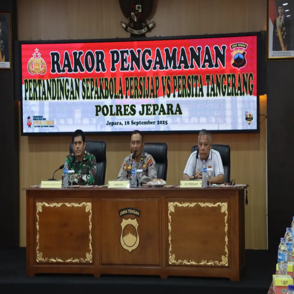 Polres Jepara Siapkan Pengamanan Ketat Jelang Laga Persijap vs Persita Tangerang di GBK