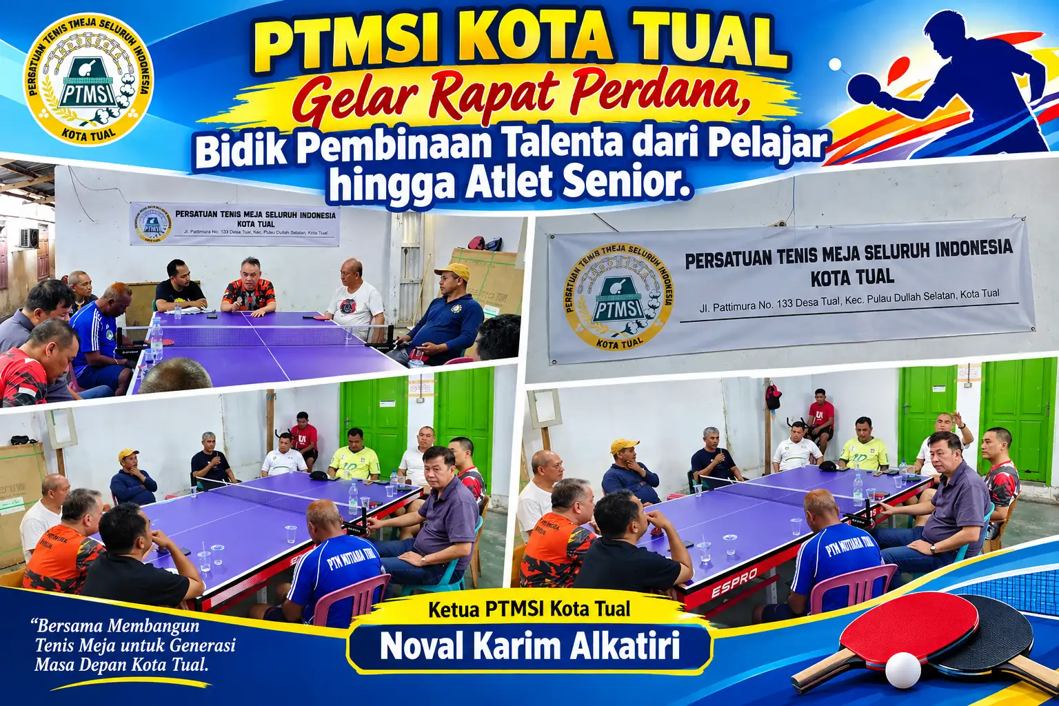 PTMSI Kota Tual Gelar Rapat Perdana, Bidik Pembinaan Talenta dari Pelajar hingga Atlet Senior