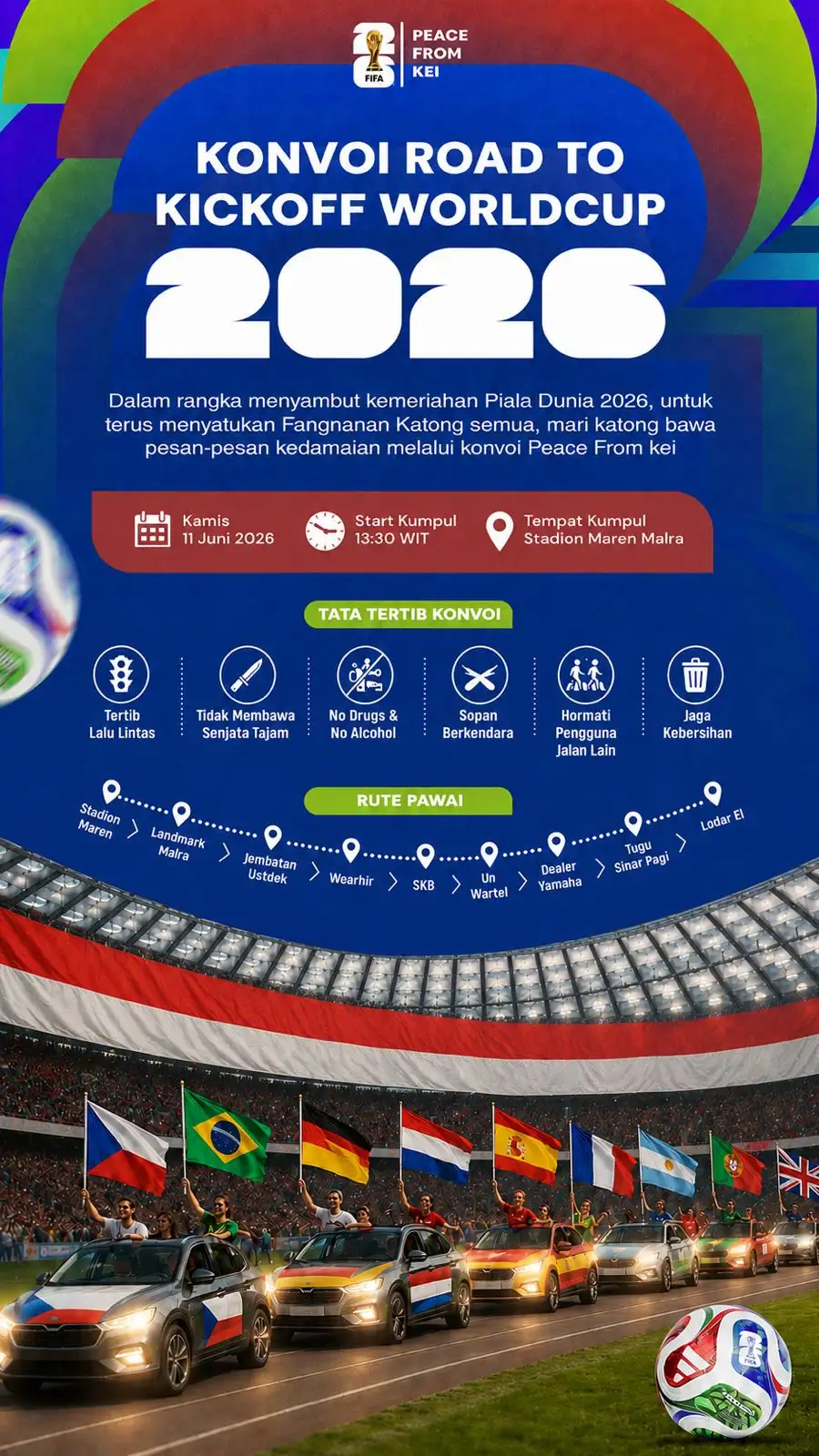 Jangan Nodai Euforia Piala Dunia Dengan Konflik,Kei Rumah Bersama.