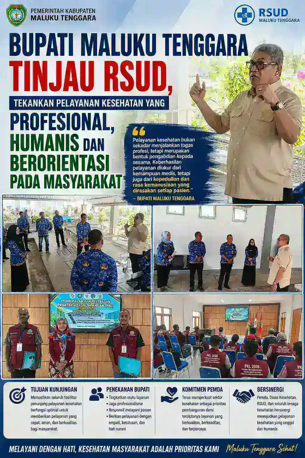 Bupati Maluku Tenggara Tinjau Langsung RSUD, Tekankan Pelayanan Kesehatan yang Profesional, Humanis, dan Berorientasi pada Masyarakat