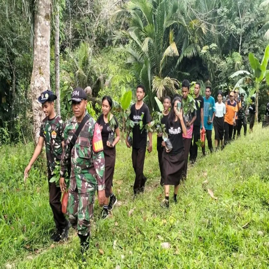 Satgas TMMD Ke-126 Kodim 1504/Ambon Tanam 1000 Bibit Pohon Pala