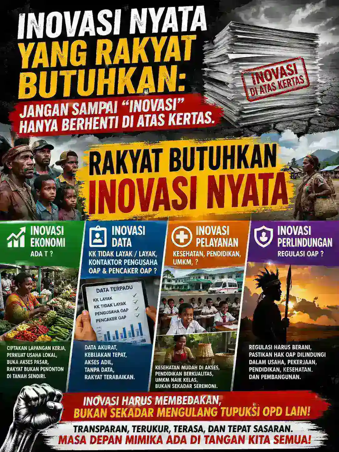 INOVASI NYATA YANG RAKYAT BUTUHKAN: JANGAN SAMPAI “INOVASI” HANYA BERHENTI DI ATAS KERTAS