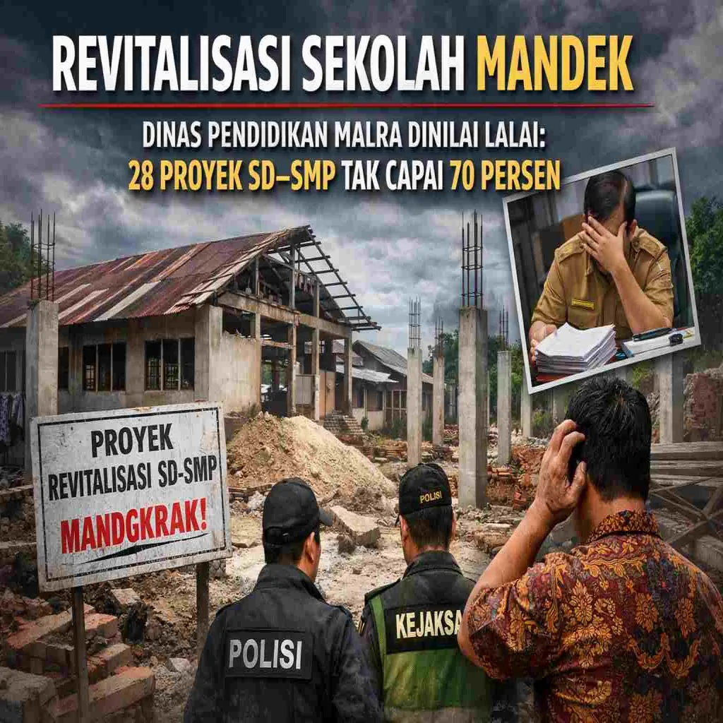Revitalisasi Sekolah Mandek, Dinas Pendidikan Malra Dinilai Lalai: 28 Proyek SD–SMP Tak Capai 70 Persen