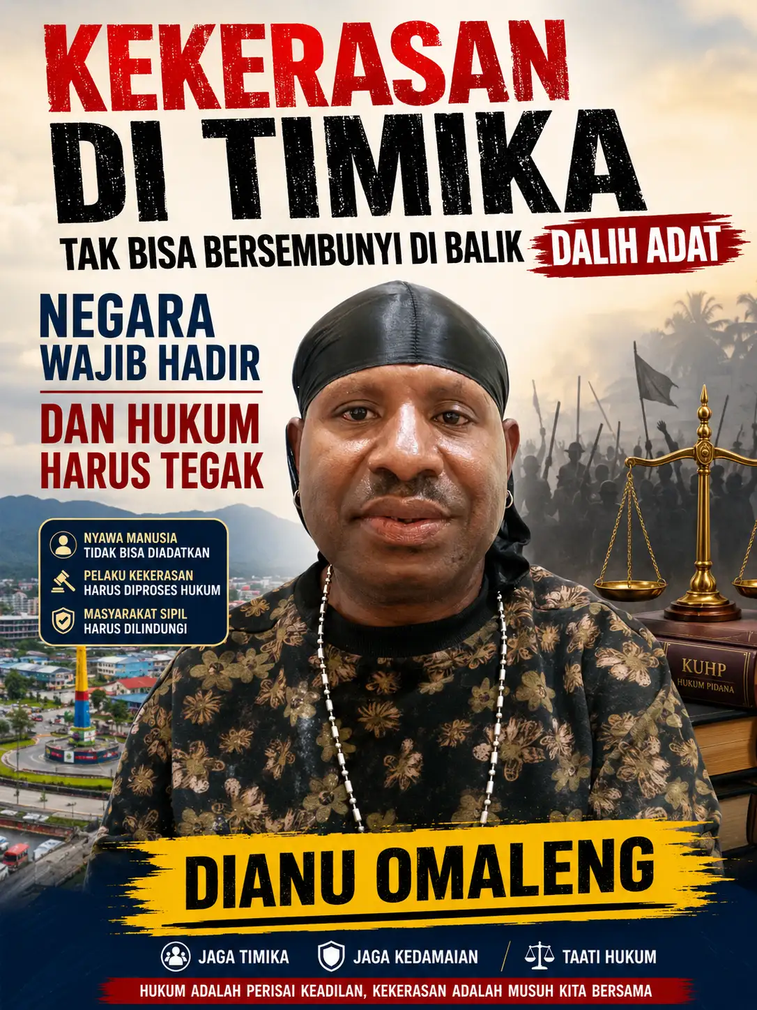KEKERASAN DI TIMIKA TAK BISA BERSEMBUNYI DI BALIK DALIH ADAT, NEGARA WAJIB HADIR DAN HUKUM HARUS TEGAK