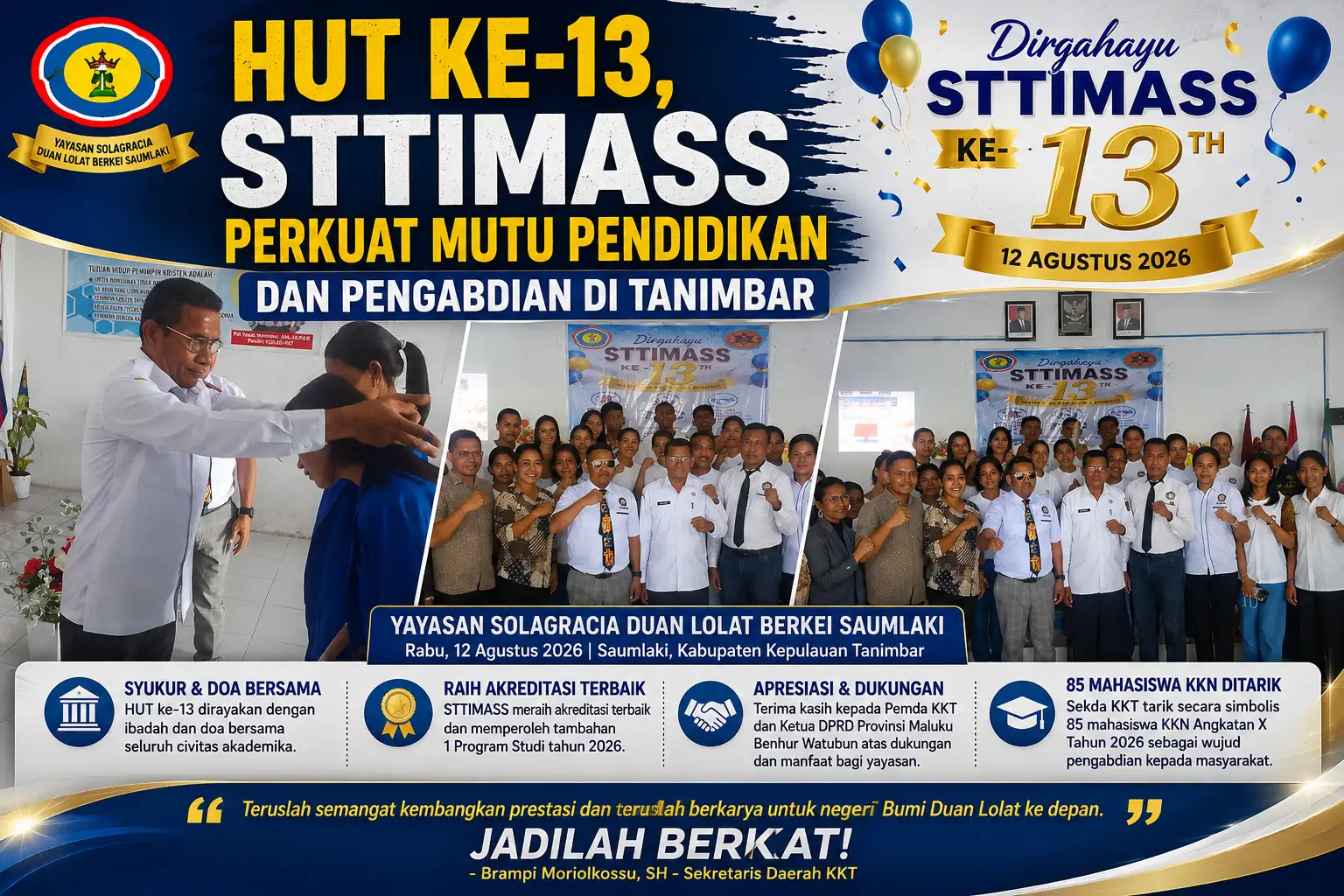 HUT ke-13, STTIMAS Perkuat Mutu Pendidikan dan Pengabdian di Tanimbar