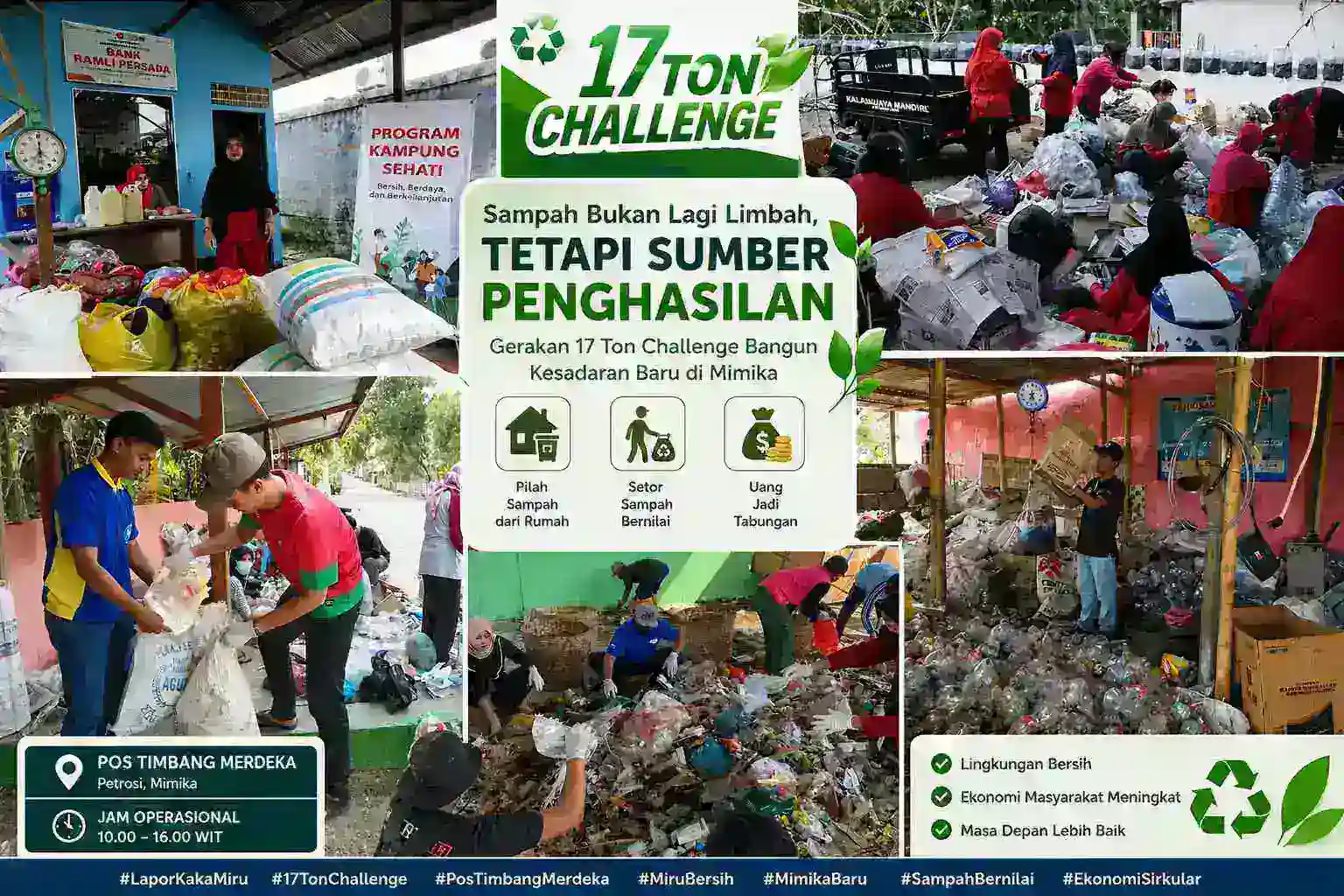 17 Ton Challenge Ubah Cara Pandang Warga Mimika: Sampah Kini Bernilai Ekonomi dan Menjadi Investasi Lingkungan