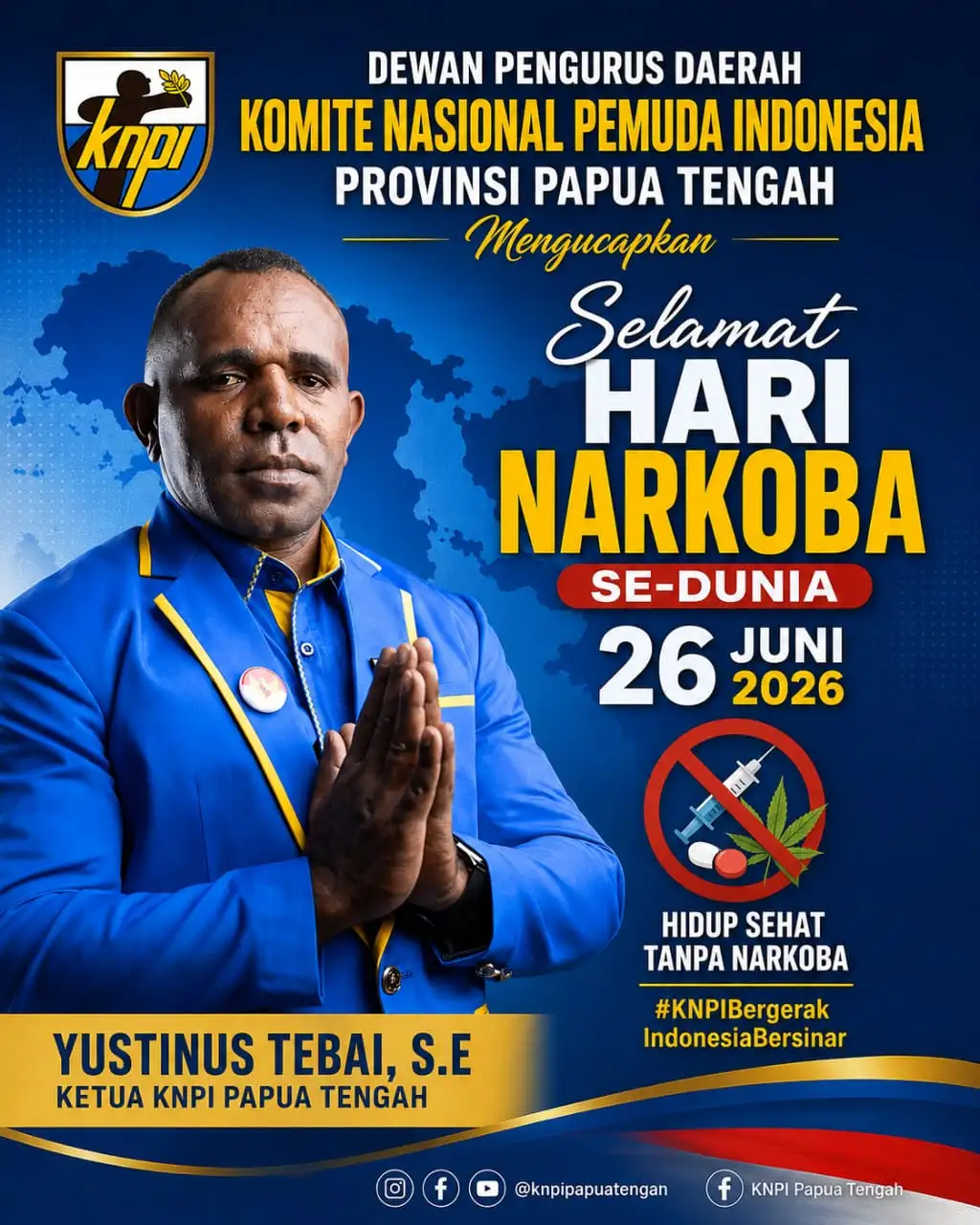 KNPI Papua Tengah, Serukan: Pemuda Papua Tengah, Lawan Narkoba, Wujudkan Masa Depan Cerah