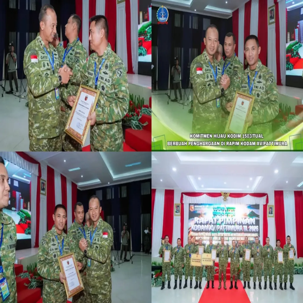 Kodim 1503/Tual Raih Apresiasi Pangdam di Rapim Kodam XV/Pattimura, Terbanyak Tanam Pohon