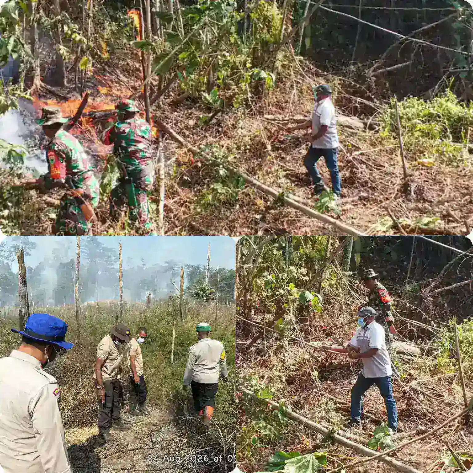 Polsek dan Koramil Karas Bergerak Cepat, Karhutla 1 Hektare di Malakuli Berhasil Dipadamkan