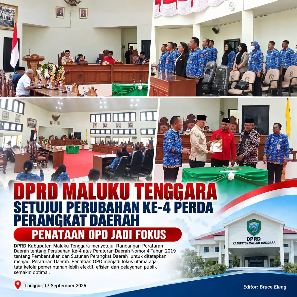DPRD Maluku Tenggara Setujui Perubahan Ke-4 Perda Perangkat Daerah, Penataan OPD Jadi Fokus