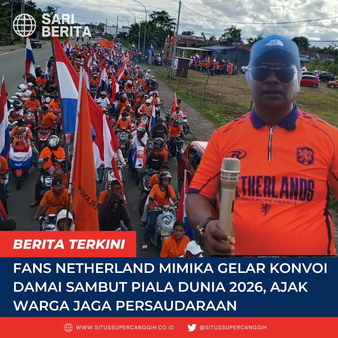 Valent Kei Serukan Persatuan,Fans Belanda Mimika Gelar Konvoi Damai Sambut Piala Dunia