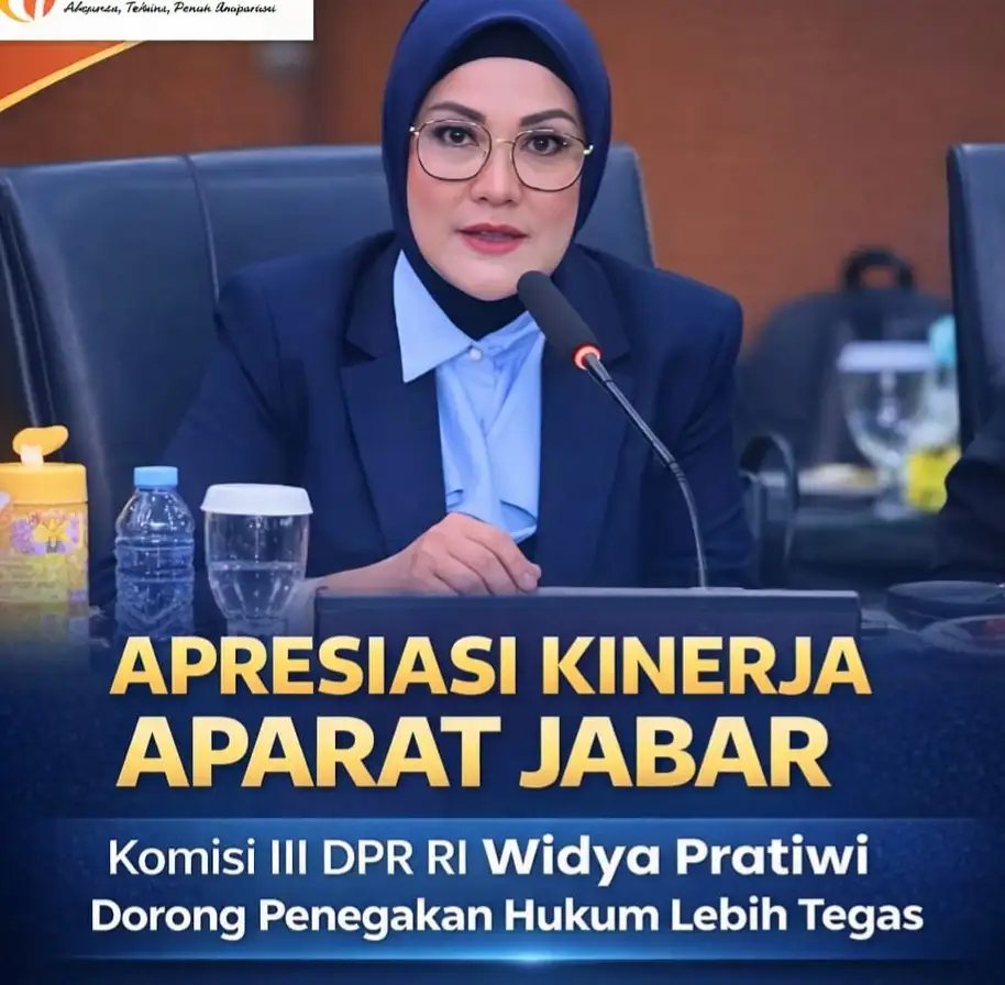 Komisi lll DPR RI Widya Pratiwi dari Fraksi PAN Apresiasi Kinerja Aparat Penegak Hukum.        