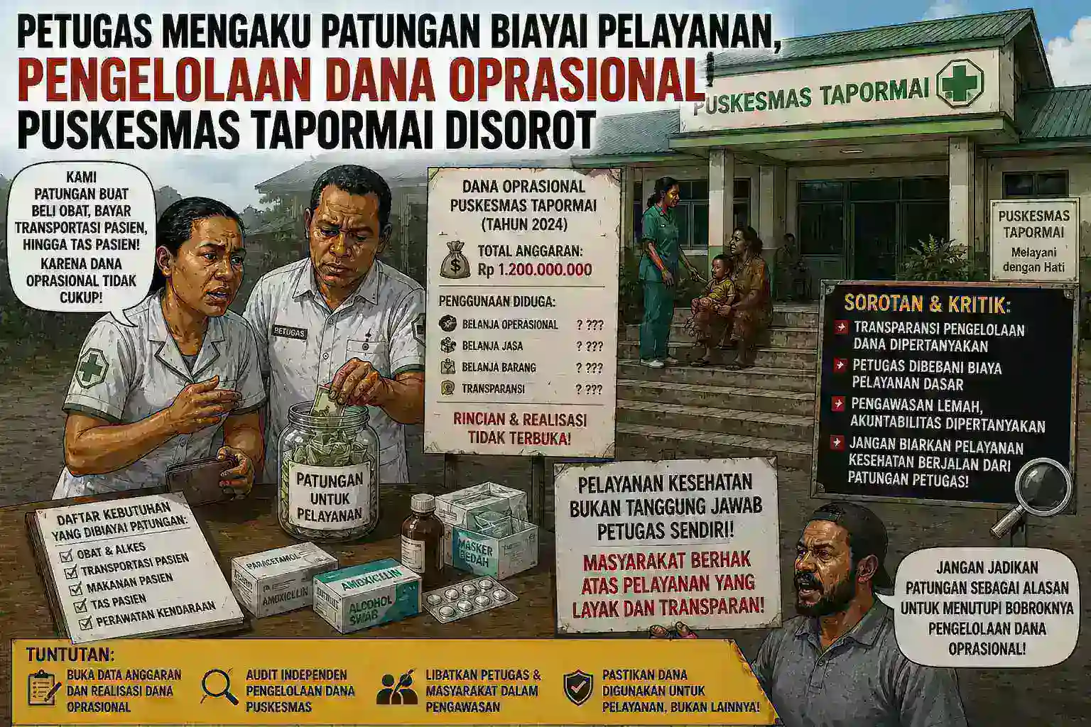 Petugas Mengaku Patungan Biayai Pelayanan, Pengelolaan Dana Operasional Puskesmas Tapormai Disorot