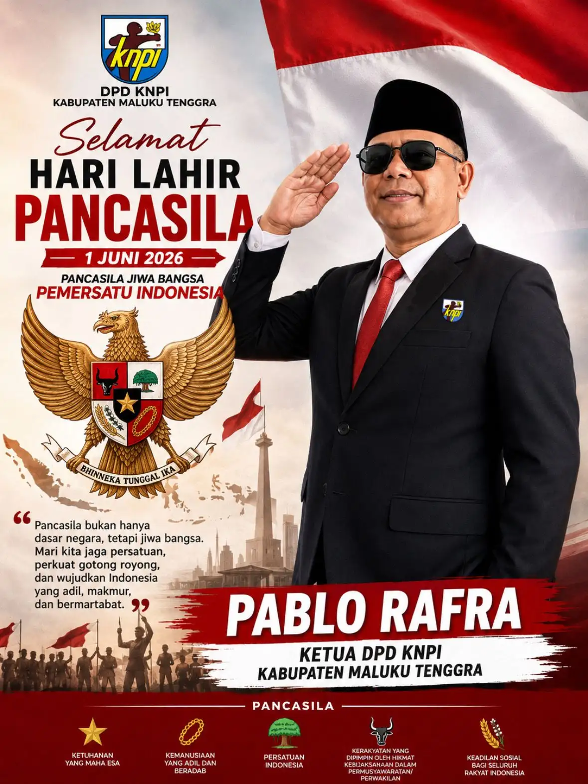 Peringati Hari Lahir Pancasila 2026, KNPI Maluku Tenggara Ajak Pemuda Jadi Garda Terdepan Persatuan Bangsa