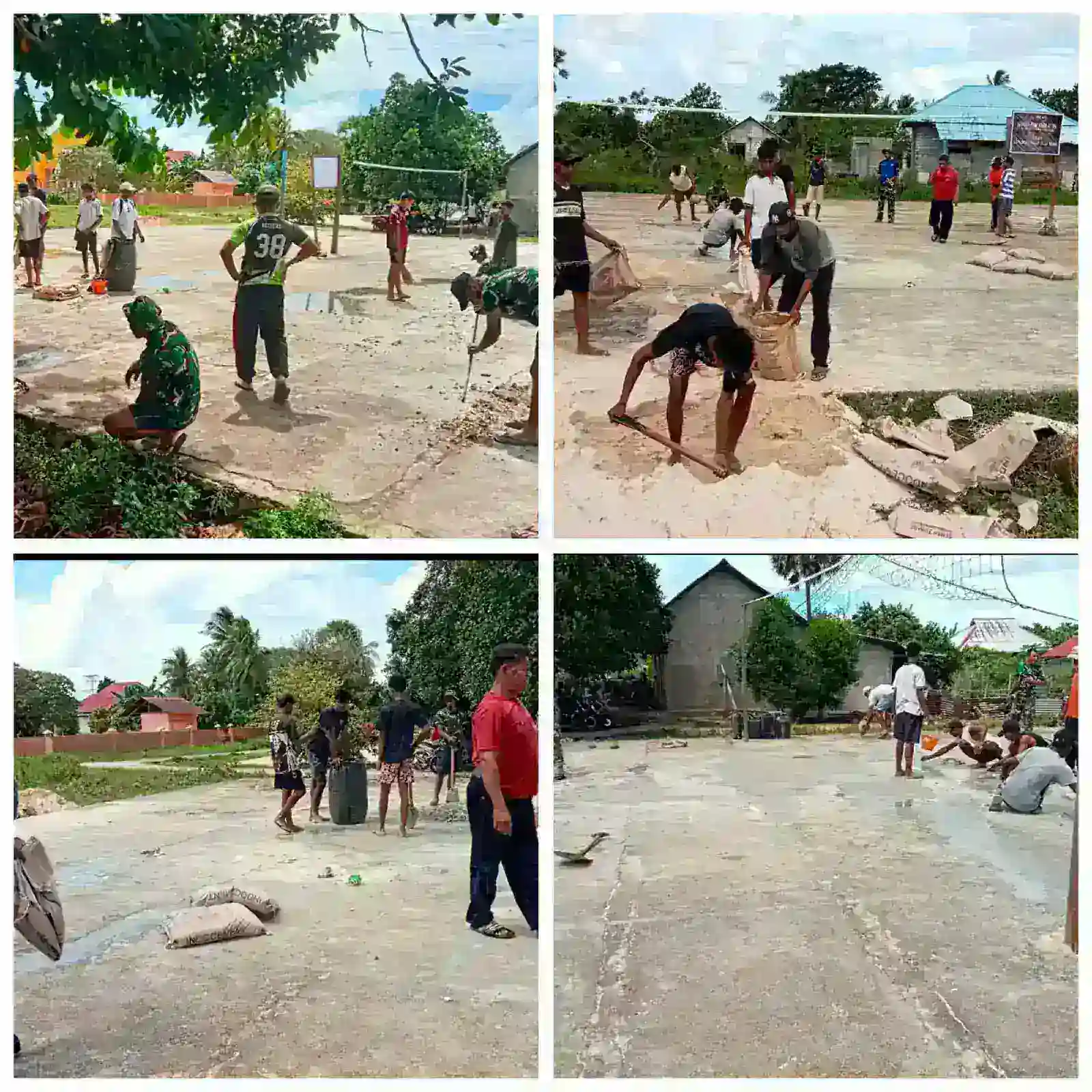 SENTUH HATI WARGA, SATGAS TMMD KE-128 SULAP LAPANGAN VOLI DESA MOAIN JADI LEBIH LAYAK DAN MEMBANGKITKAN SEMANGAT PEMUDA
