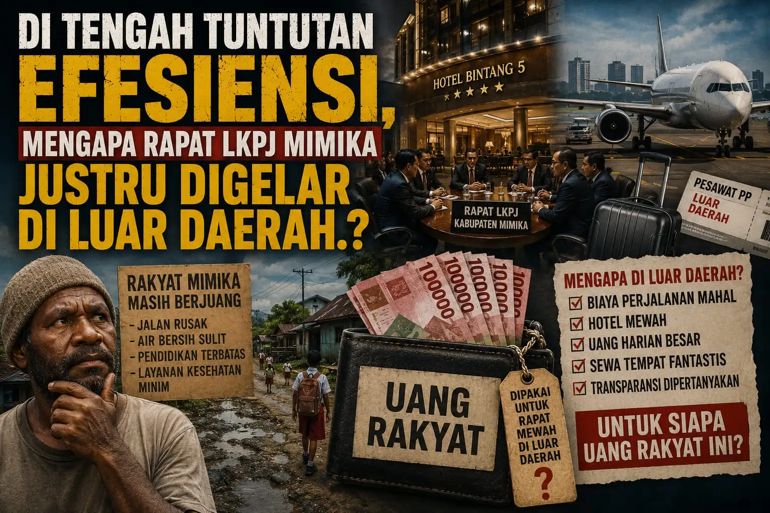 Ditengah Tuntutan Efesiensi, Mengapa Rapat LKPJ Mimika Justru Digelar di Luar Daerah.?
