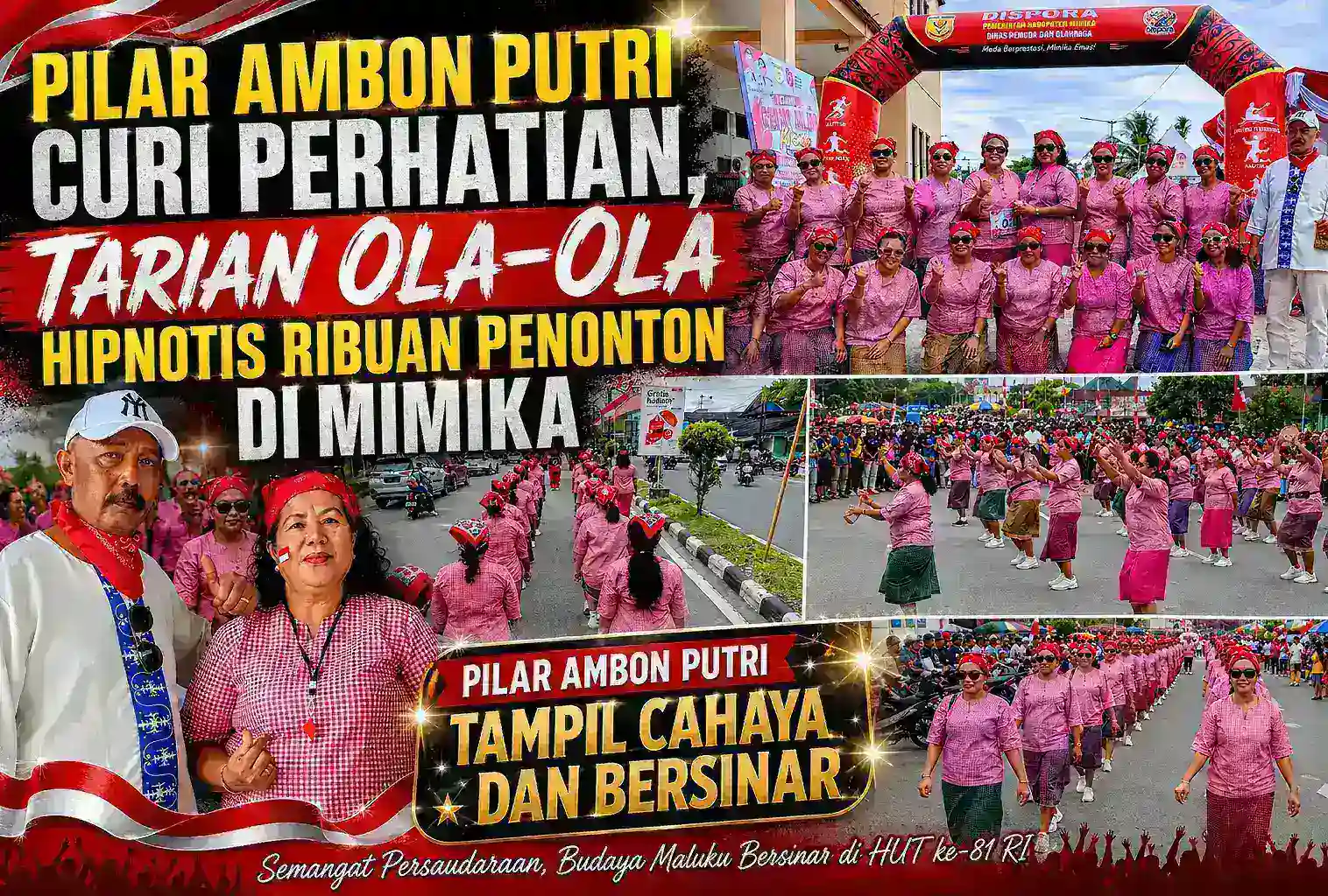 Pilar Ambon Putri Curi Perhatian, Tarian Ola-Ola Hipnotis Ribuan Penonton di Mimika