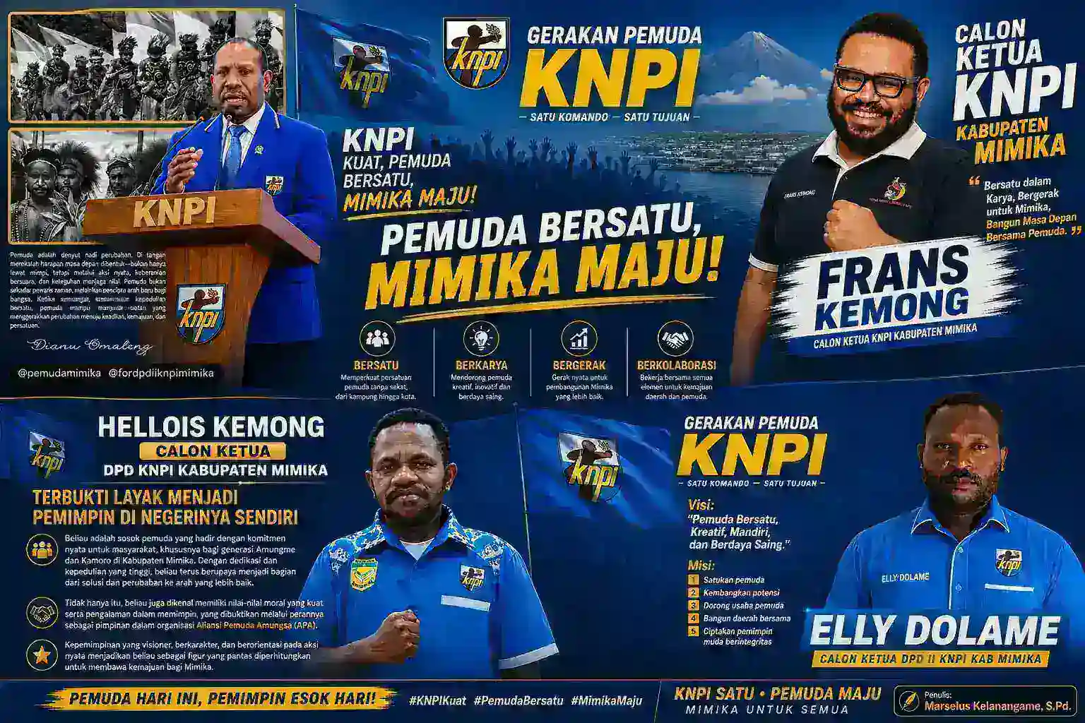 Saatnya Anak Negeri Ambil Alih!” — Empat Putra Terbaik Amungme-Kamoro Siap Rebut Kursi 01 KNPI Mimika 2026–2031