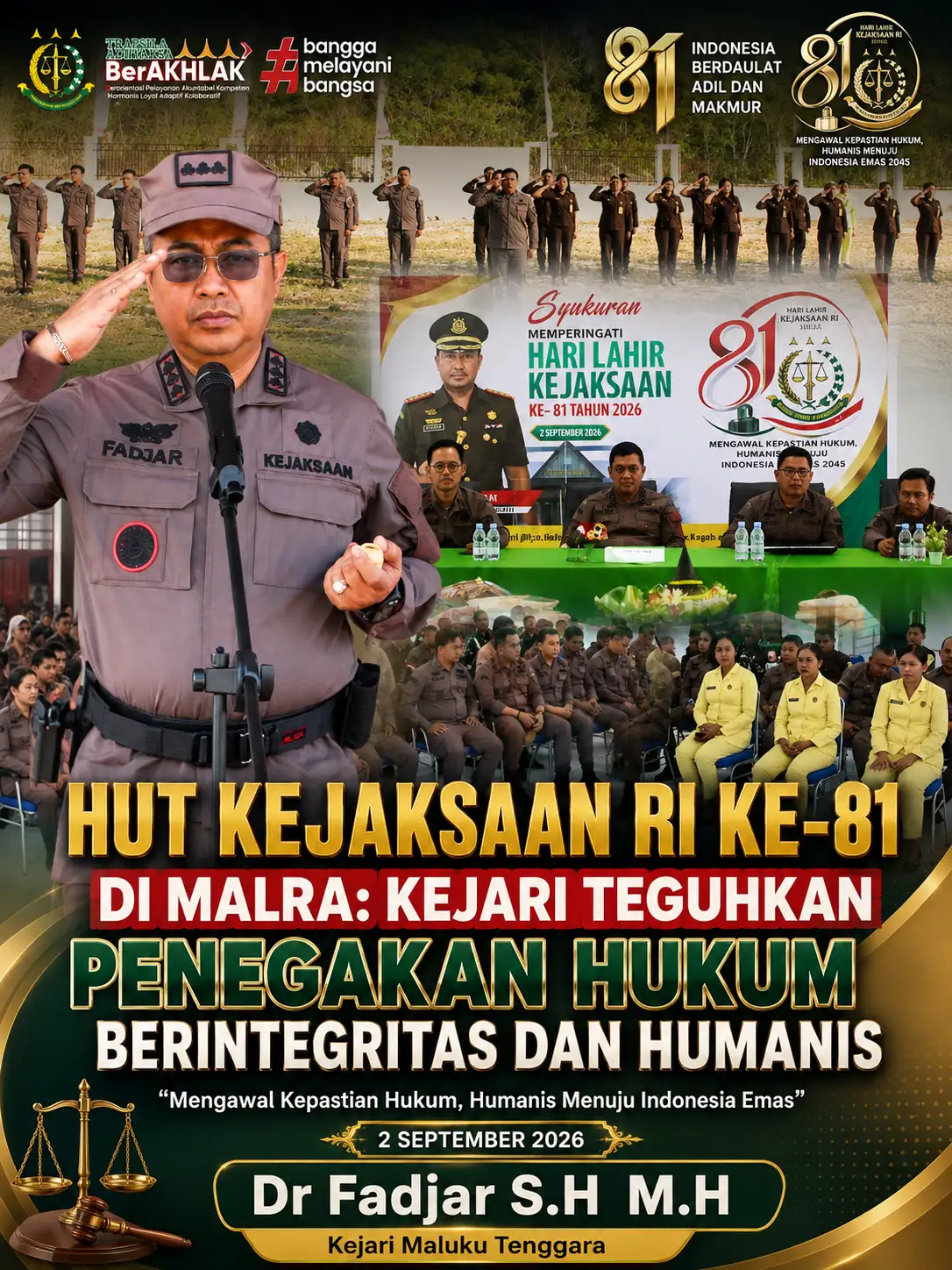 HUT Kejaksaan RI ke-81 di Malra: Kejari Teguhkan Penegakan Hukum Berintegritas, Tegas dan Humanis