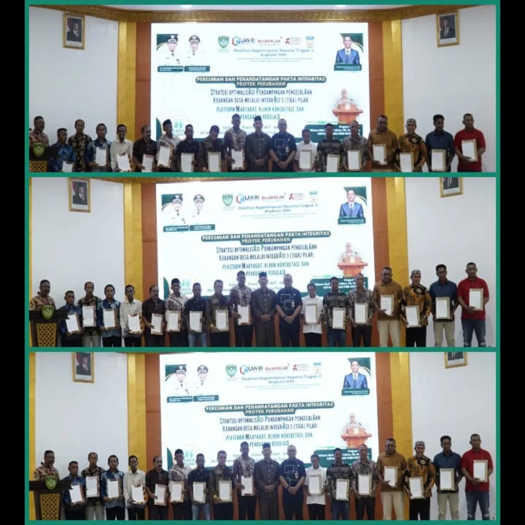 Wali Kota Tual Resmikan Proyek Perubahan Strategi Optimalisasi Pendampingan Pengelolaan Keuangan Desa Berbasis 3 Pilar