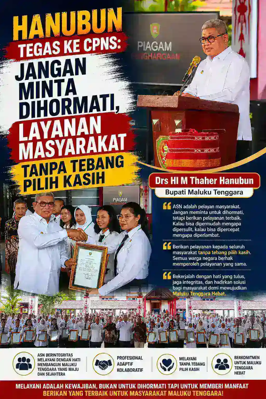 Hanubun Tegas ke CPNS: Jangan Minta Dihormati, Layani Masyarakat Tanpa Tebang Pilih Kasih