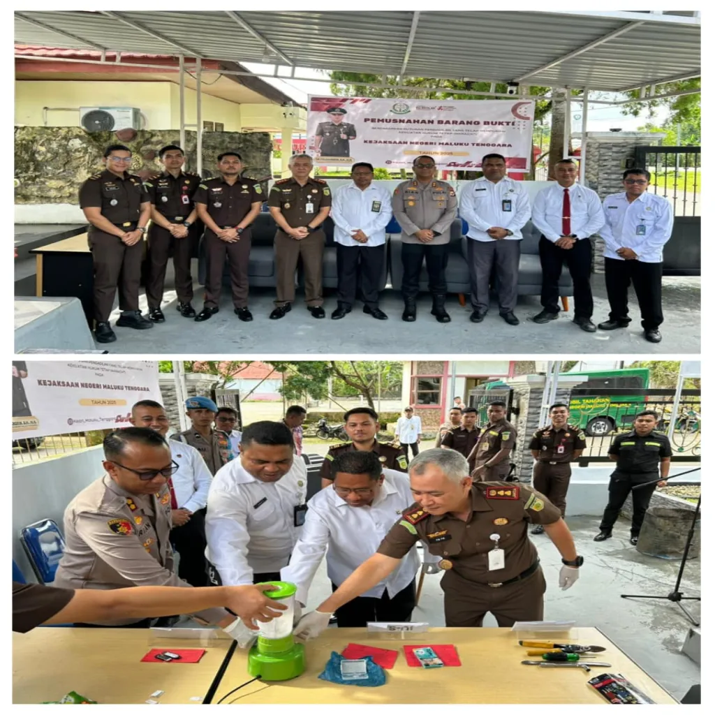 Kapolres Maluku Tenggara Hadiri Pemusnahan Barang Bukti Inkracht di Kantor Kejaksaan Malra