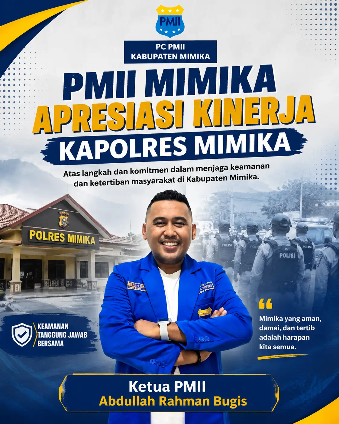 PMII Mimika Apresiasi Kinerja Kapolres Mimika