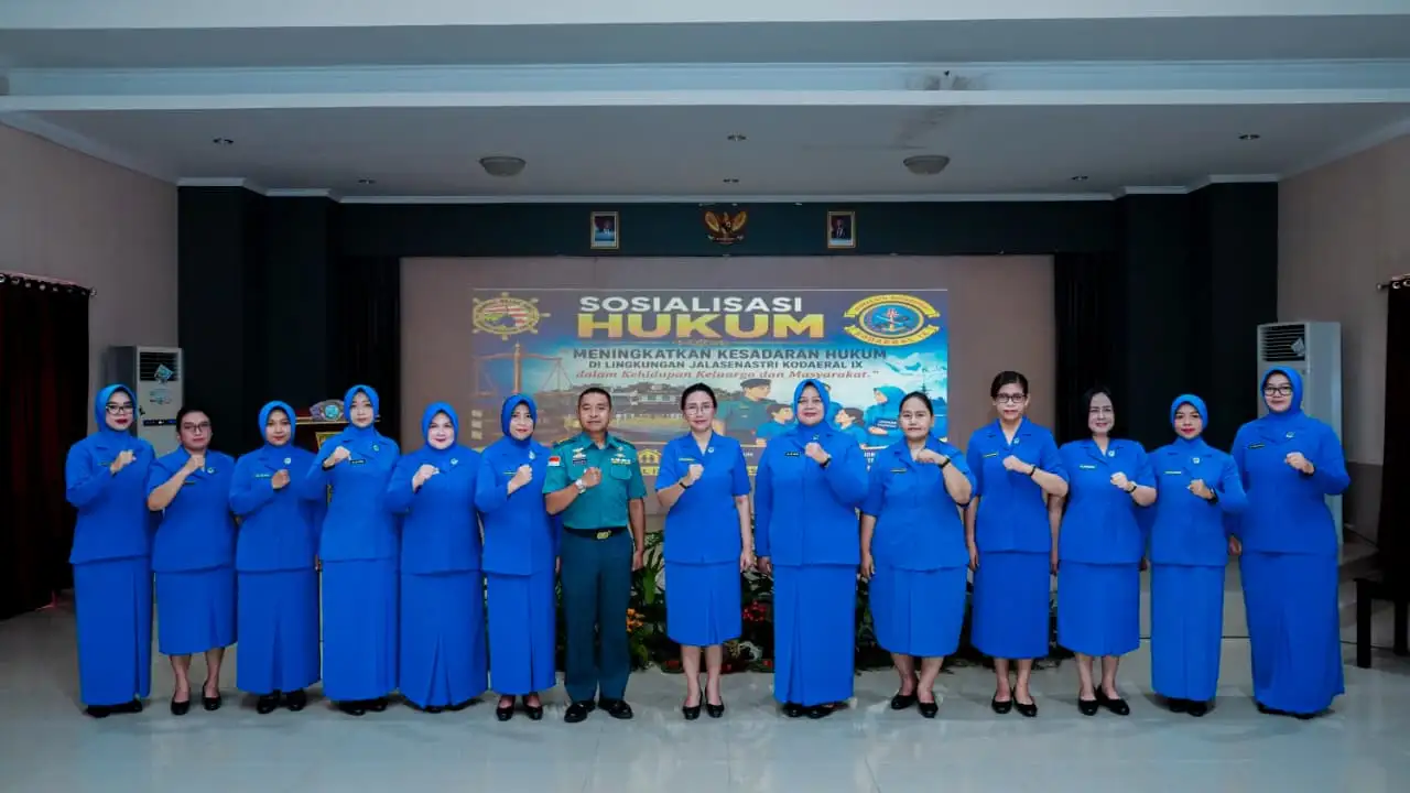 Tingkatkan Kesadaran Hukum dan Harmonisasi Keluarga, Jalasenastri Kodaeral IX Gelar Sosialisasi