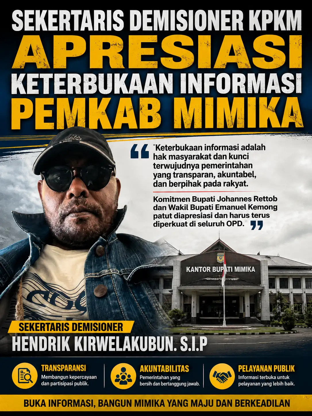 Sekretaris Demisioner KPKM Apresiasi Keterbukaan Informasi Pemkab Mimika
