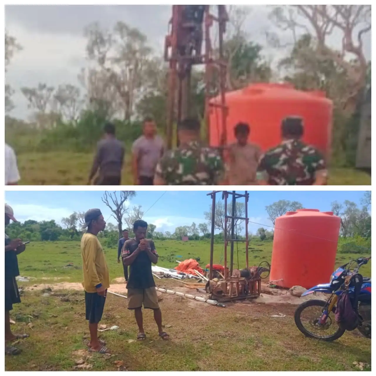 SATGAS TMMD KE-128 KEBUT PENGERJAAN SUMUR BOR DI DESA PERSIAPAN POLIWU, DITARGETKAN RAMPUNG 1–2 HARI KE DEPAN