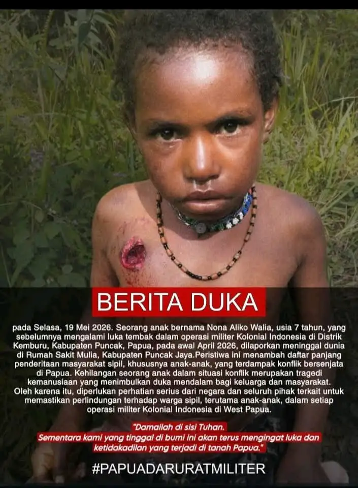 Anak 7 Tahun di Puncak Dikabarkan Meninggal Usai Luka Tembak