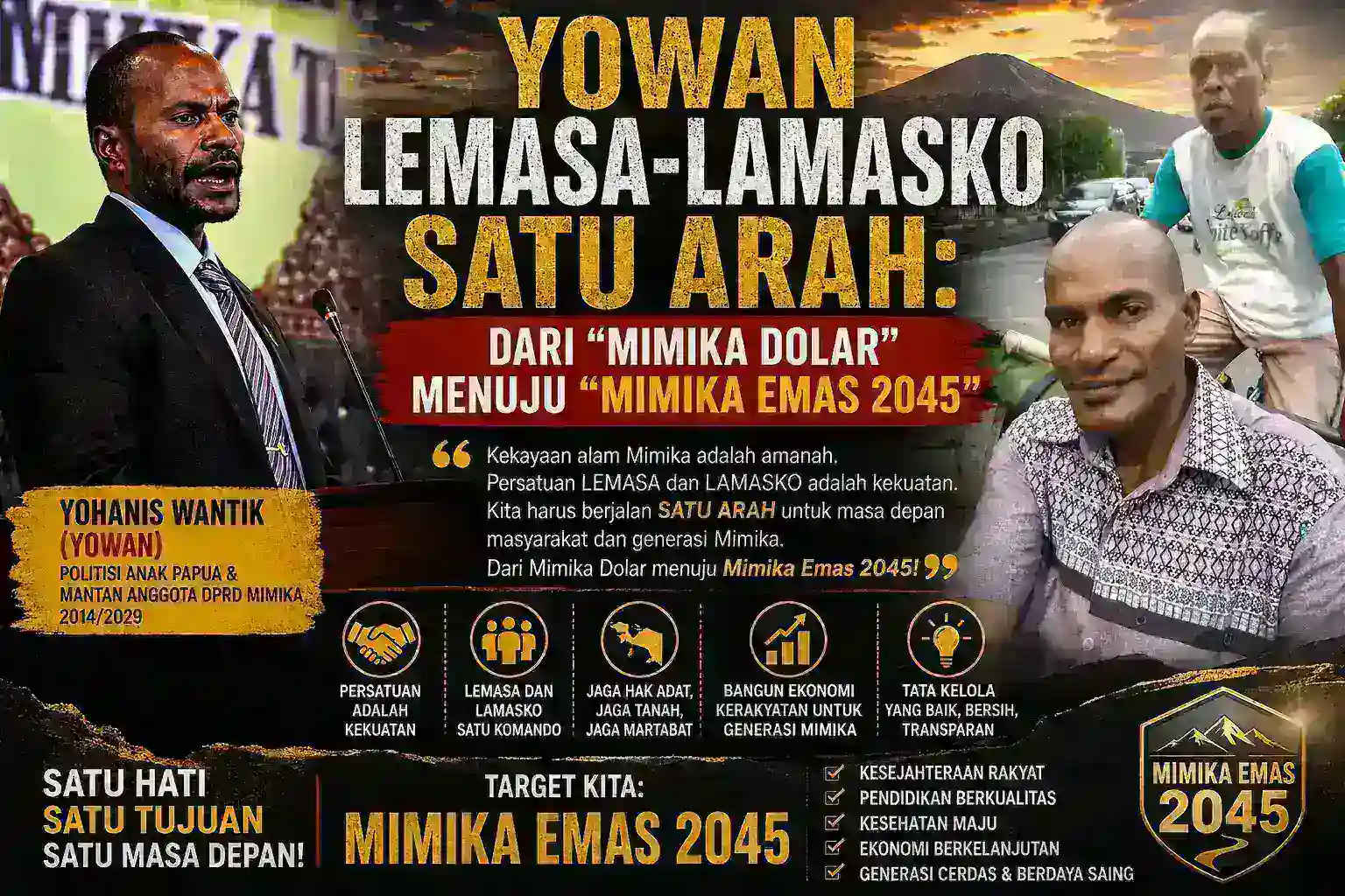 YOWAN DORONG LEMASA–LEMASKO SATU ARAH: DARI “MIMIKA DOLAR” MENUJU “MIMIKA EMAS 2045”