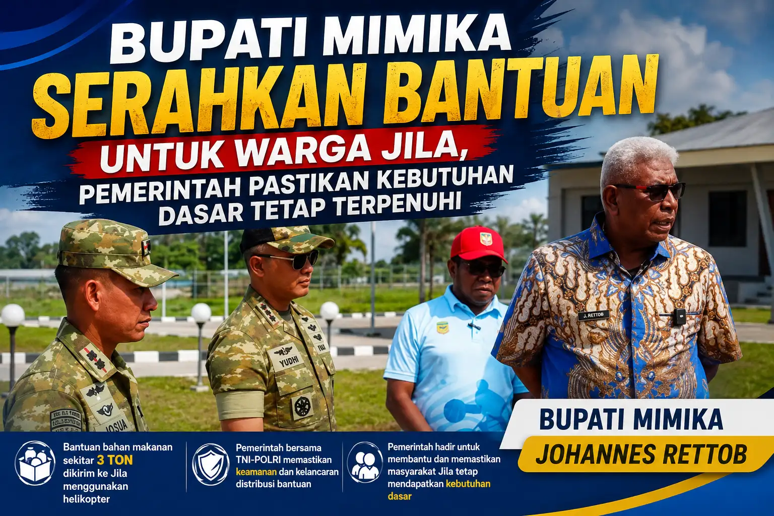 Bupati Mimika Serahkan Bantuan untuk Warga Jila, Pemerintah Pastikan Kebutuhan Dasar Tetap Terpenuhi