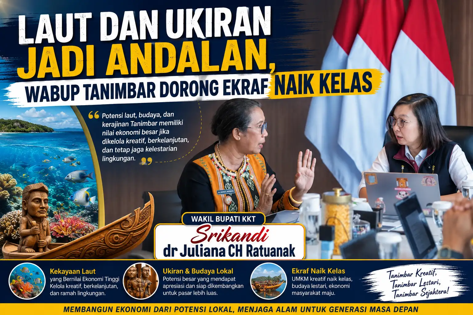Laut dan Ukiran Jadi Andalan, Wabup Tanimbar Dorong Ekraf Naik Kelas