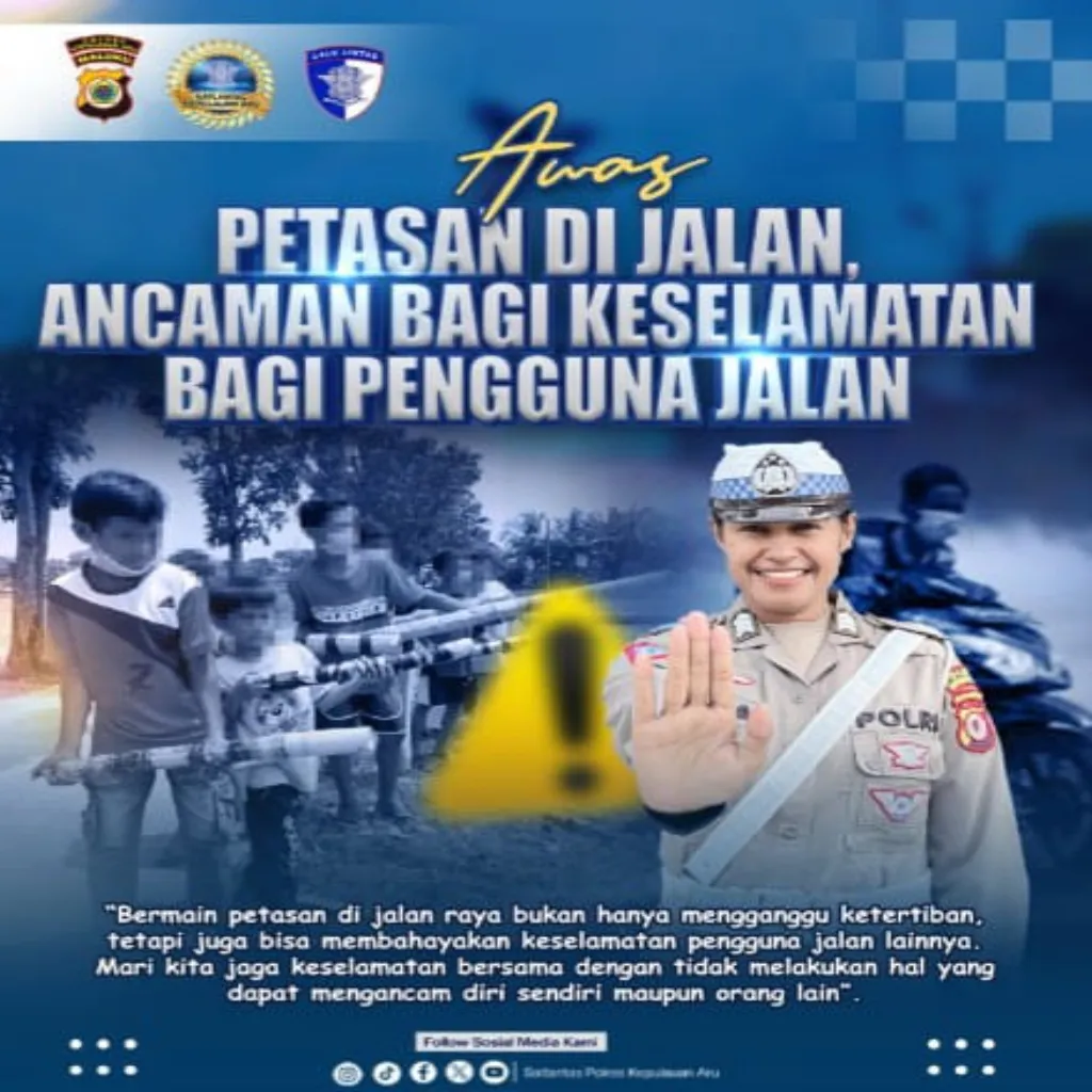 Satlantas Polres Aru Himbau Warga untuk Tidak Menyalakan Petasan di Jalan Raya