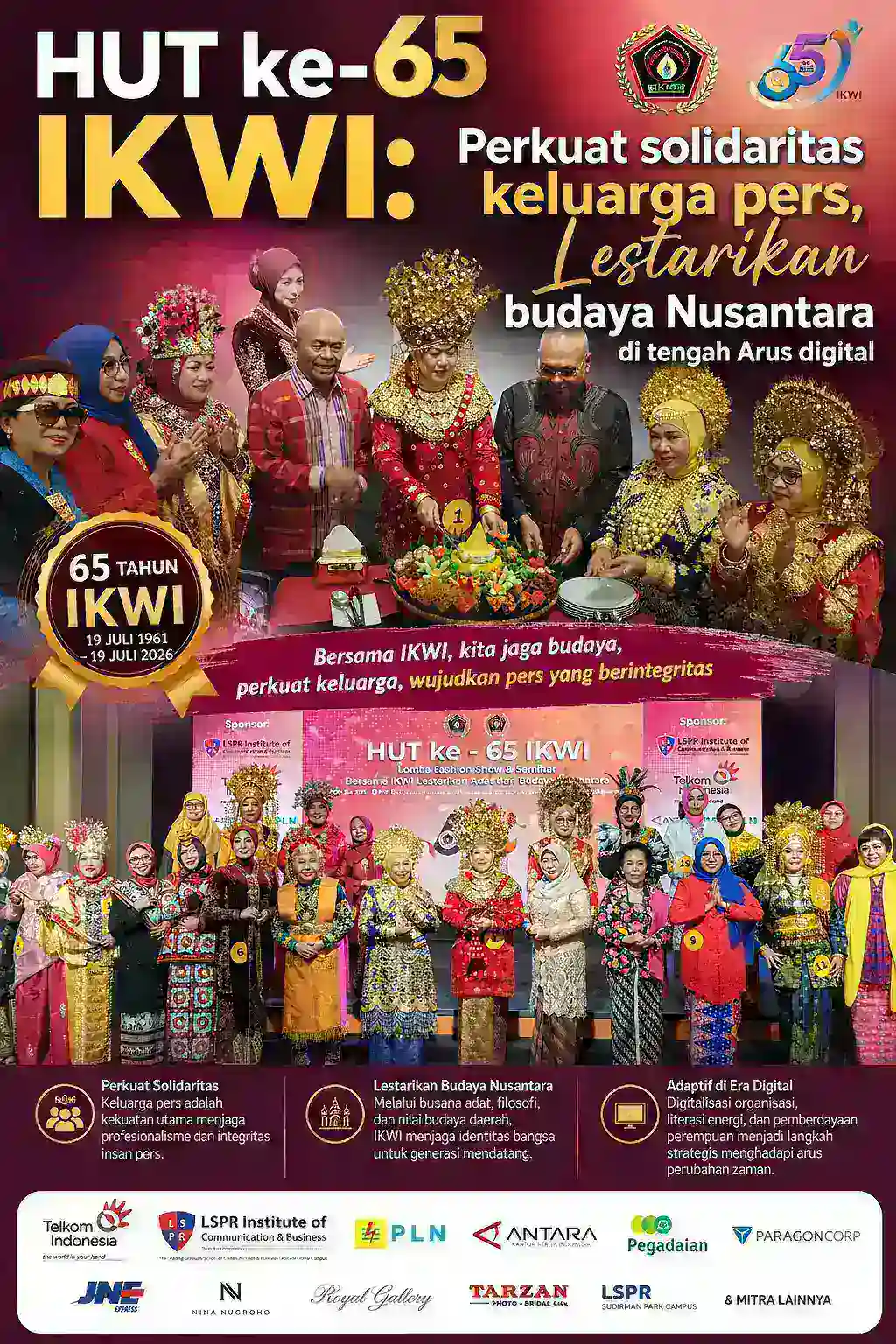 HUT Ke-65 IKWI: Perkuat Solidaritas Keluarga Pers, Lestarikan Budaya Nusantara di Tengah Arus Digital
