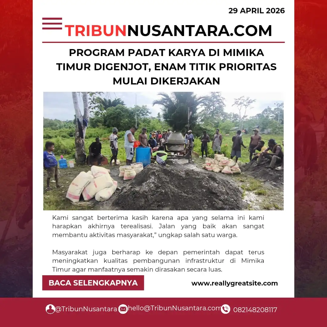 Program Padat Karya Dipercepat, Enam Titik Jalan di Mimika Timur Mulai Dikerjakan