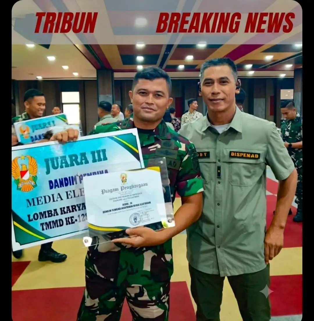 DANDIM 1511/PULAU MOA TOREHKAN PRESTASI , RAIH JUARA III LOMBA KARYA TMMD KE-128 KATEGORI PEMBINAAN WARTAWAN MEDIA ELEKTRONIK