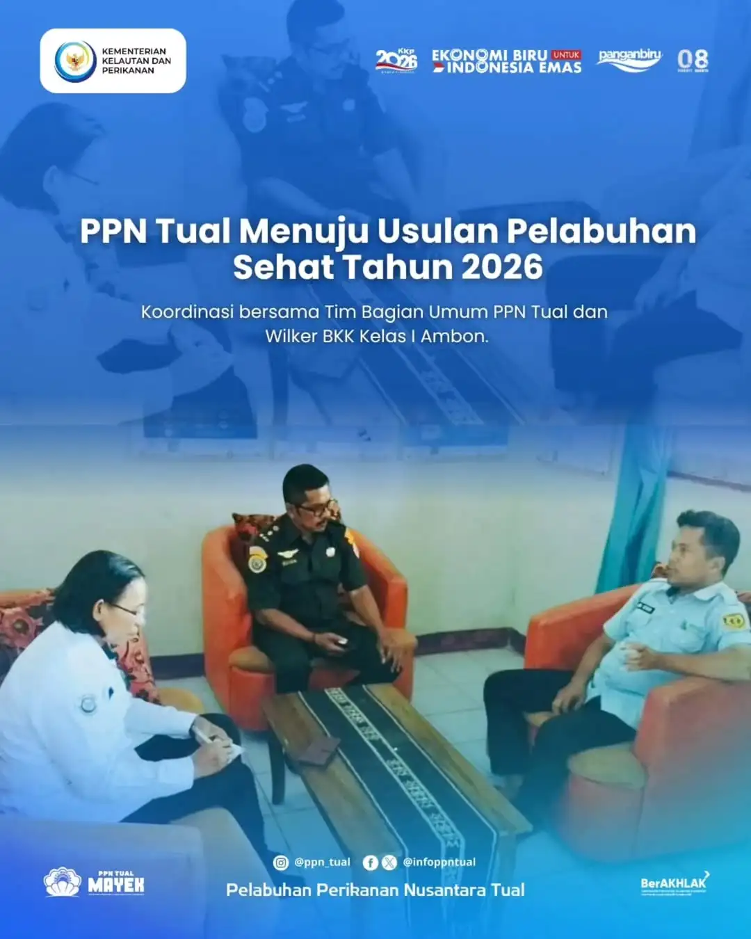Menuju Pelabuhan Sehat 2026, PPN Tual dan BKK Ambon Perkuat Koordinasi Awal