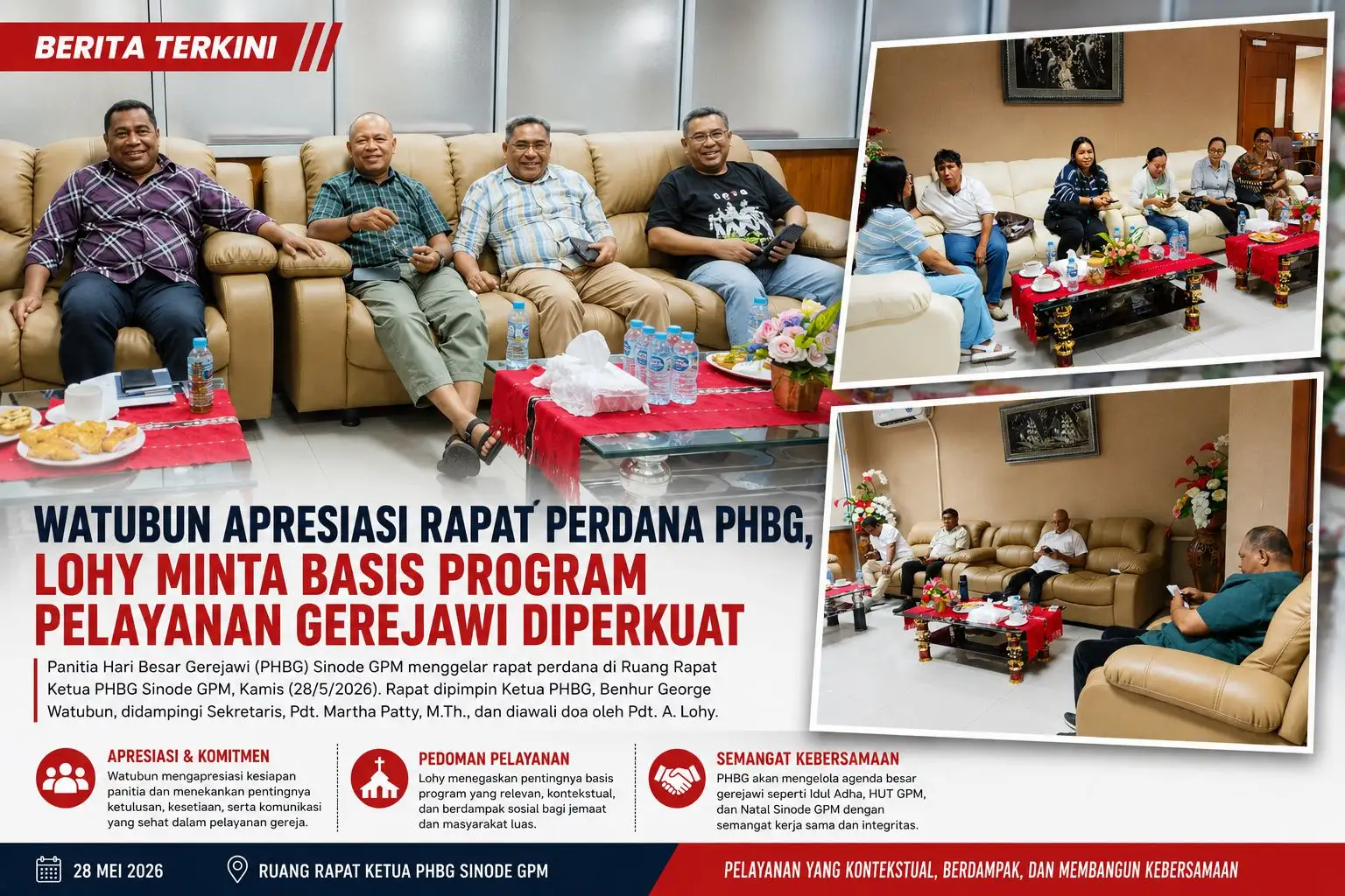 Rapat Perdana PHBG Sinode GPM: Watubun Tekankan Komunikasi, Lohy Minta Program Sentuh Kebutuhan Sosial
