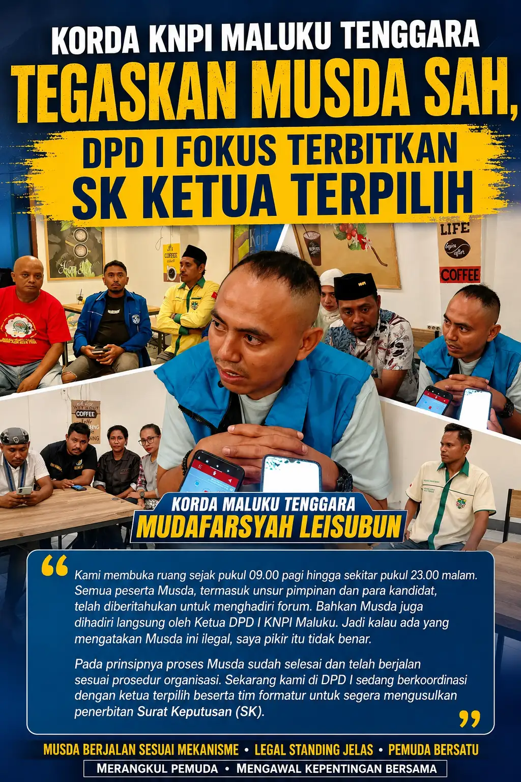 Korda KNPI Maluku Tenggara Tegaskan Musda Sah, DPD I Fokus Terbitkan SK Ketua Terpilih
