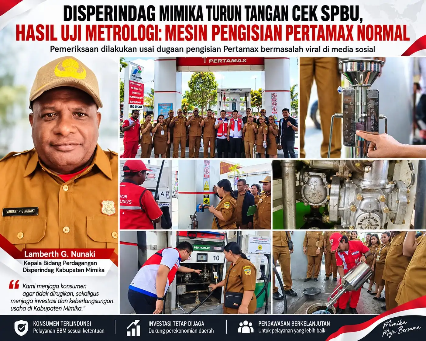 DISPERINDAG MIMIKA TURUN TANGAN CEK SPBU USAI VIRAL DUGAAN PENGISIAN PERTAMAX BERMASALAH