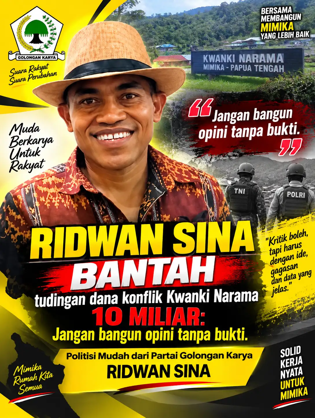 Ridwan Sina Bantah Tudingan Dana Konflik Kwanki Narama Rp10 Miliar: Jangan Bangun Opini Tanpa Bukti