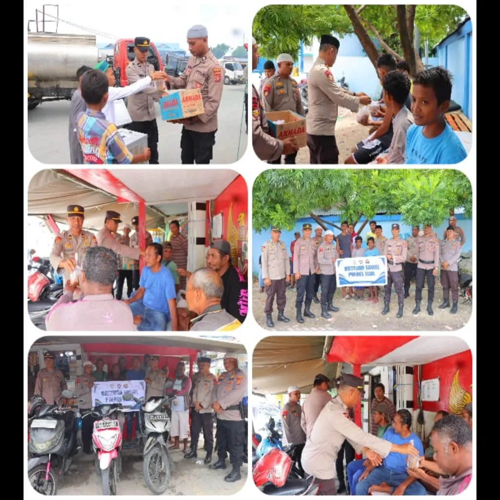 Jumat Berkah, Sat Polairud Polres Tual Bagikan Makanan Gratis di Pelabuhan Yos Sudarso