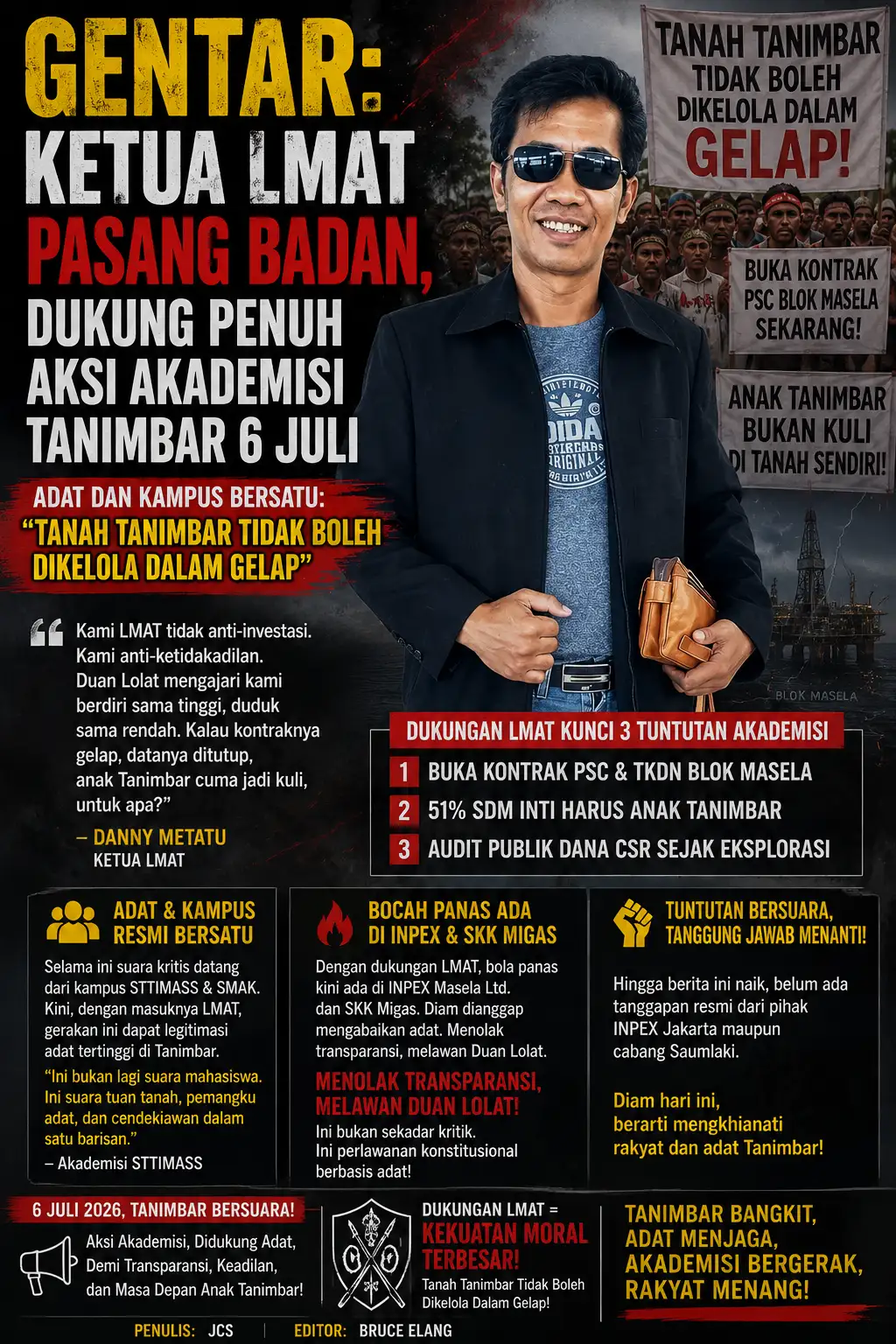 LMAT Turun Gunung, Akademisi dan Adat Satu Barisan: Tiga Tuntutan Blok Masela Menguat Jelang Aksi 6 Juli