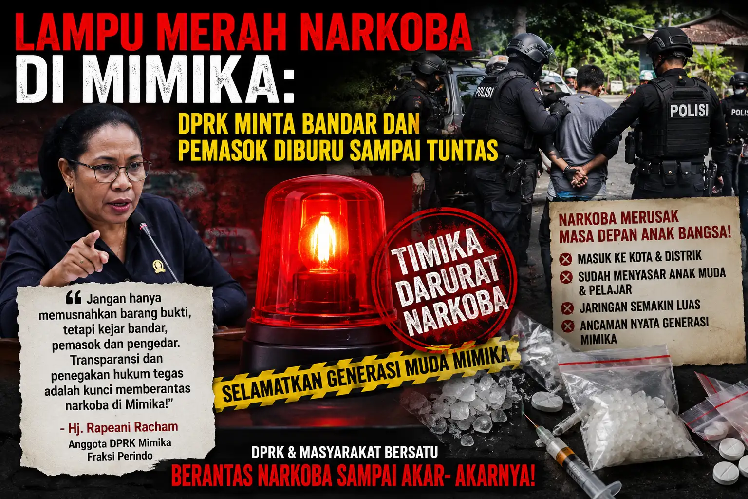 Lampu Merah Narkoba di Mimika: DPRK Minta Bandar dan Pemasok Diburu Sampai Tuntas.