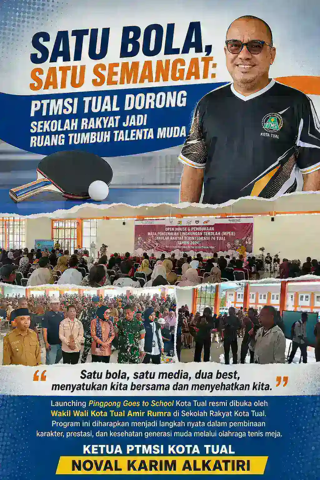 Satu Bola, Satu Semangat: PTMSI Tual Dorong Sekolah Rakyat Jadi Ruang Tumbuh Talenta Muda