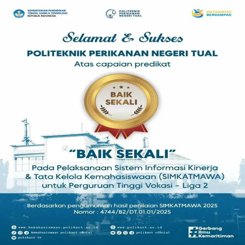 Politeknik Perikanan Negeri Tual Raih Predikat “Baik Sekali” di SIMKATMAWA 2025