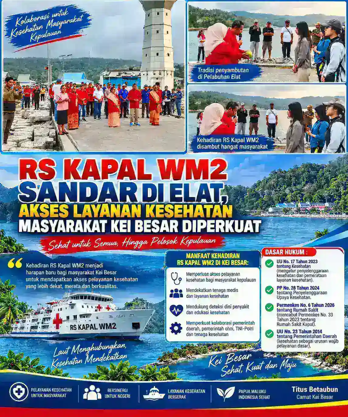 RS Kapal WM2 Sandar di Elat, Akses Layanan Kesehatan Masyarakat Kei Besar Diperkuat