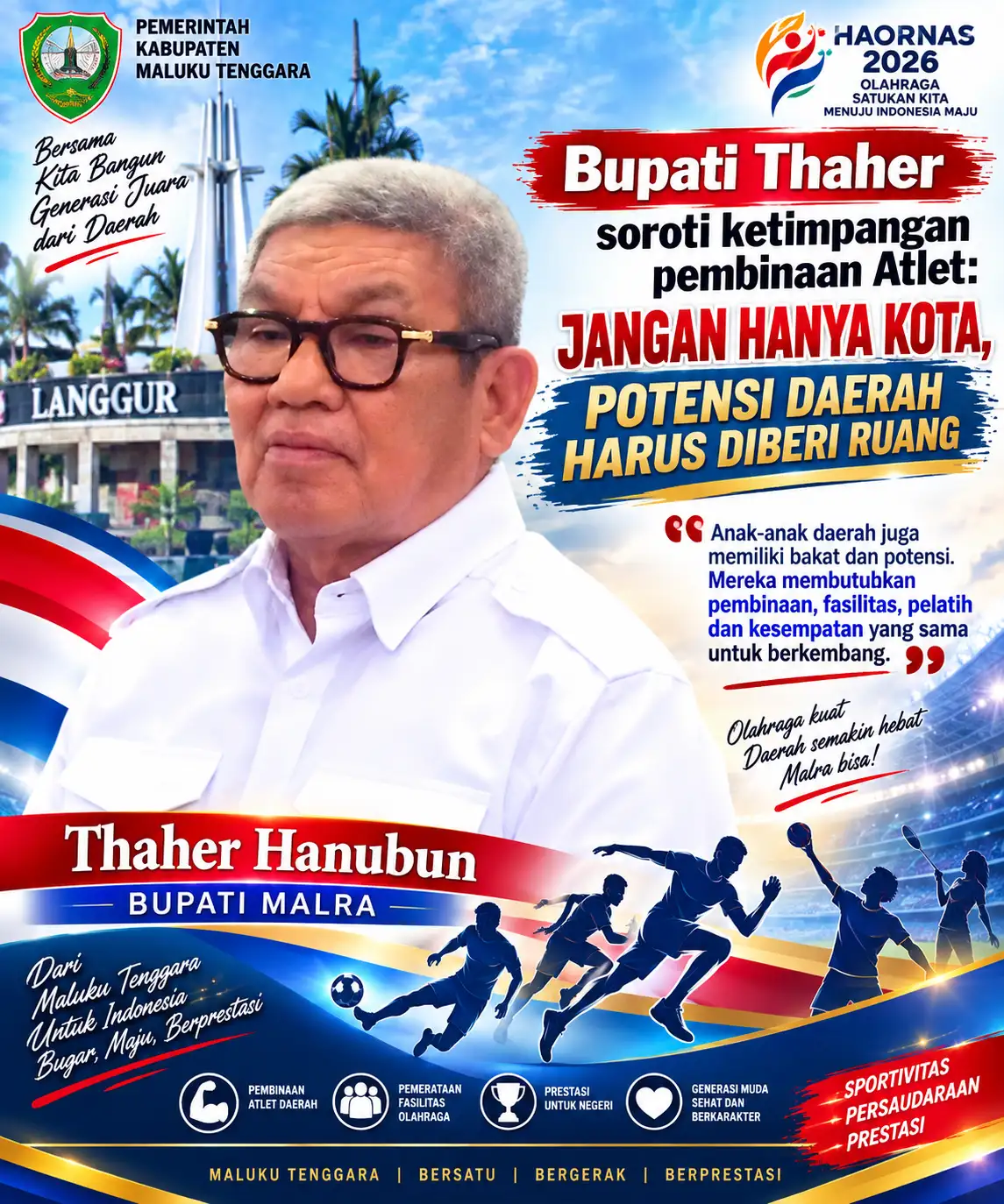 Bupati Thaher Soroti Ketimpangan Pembinaan Atlet: Jangan Hanya Kota, Potensi Daerah Harus Diberi Ruang